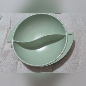 VTG MCM 10" MINT GREEN BOONTON DIVIDED SERVING DISH MADE IN USA NICE CONDITION
